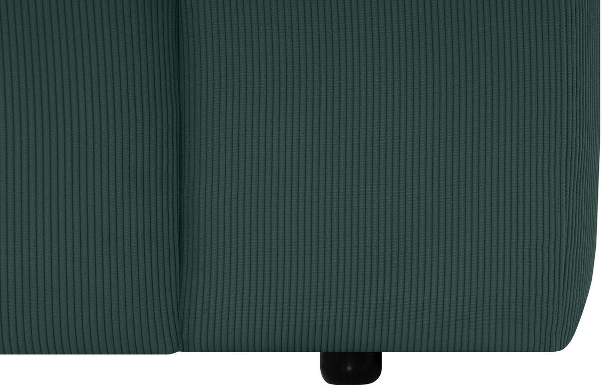 ECKSOFA HANNAH Grün Cord  - Schwarz/Grün, Design, Kunststoff/Textil (170/252cm) - MID.YOU