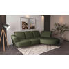 ECKSOFA DANCE E Olivgrün Flachgewebe  - Schwarz/Olivgrün, MODERN, Textil/Metall (313/208cm) - Sit & More