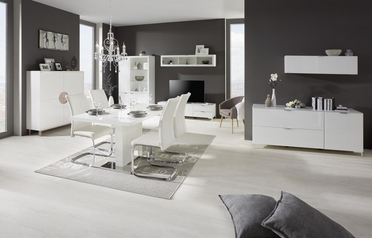 KRONLEUCHTER 44/150 cm    - Weiss, Lifestyle, Kunststoff/Metall (44/150cm) - Globo