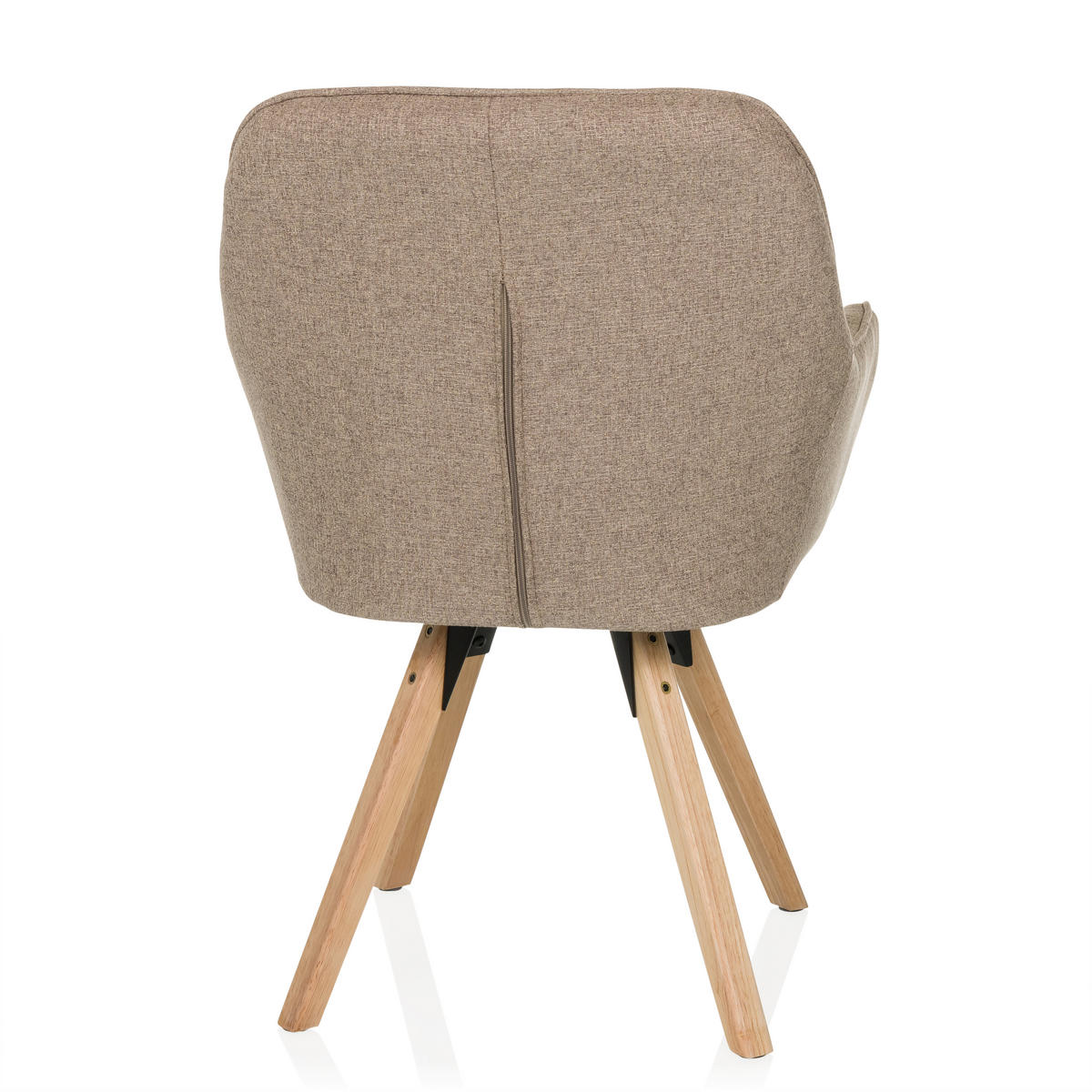 ARMLEHNSTUHL   Flachgewebe  Beige  - Beige/Buchefarben, MODERN, Holz/Textil (56/84/62cm) - MID.YOU