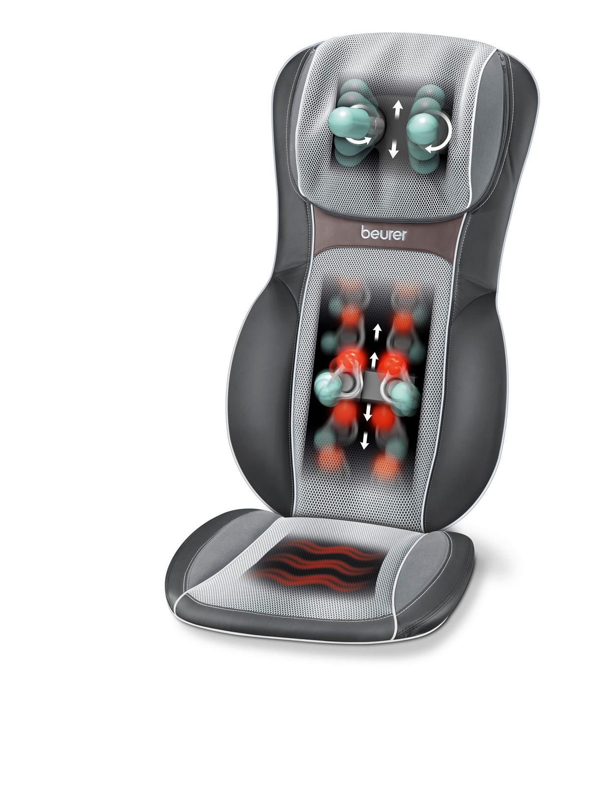 MASSAGESITZAUFLAGE - Grau, Basics (25,5/47,5/82cm) - Beurer