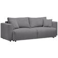 SCHLAFSOFA Cord Grau  - Schwarz/Grau, Design, Kunststoff/Textil (250/92/105cm) - Carryhome