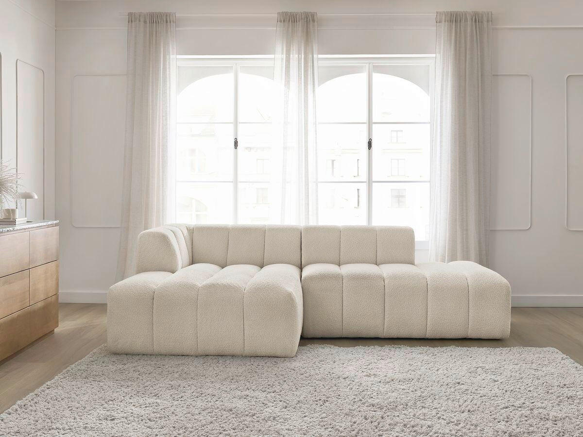 ECKSOFA  ANNECY Beige Bouclé  - Beige/Schwarz, MODERN, Kunststoff/Textil (170/262cm)