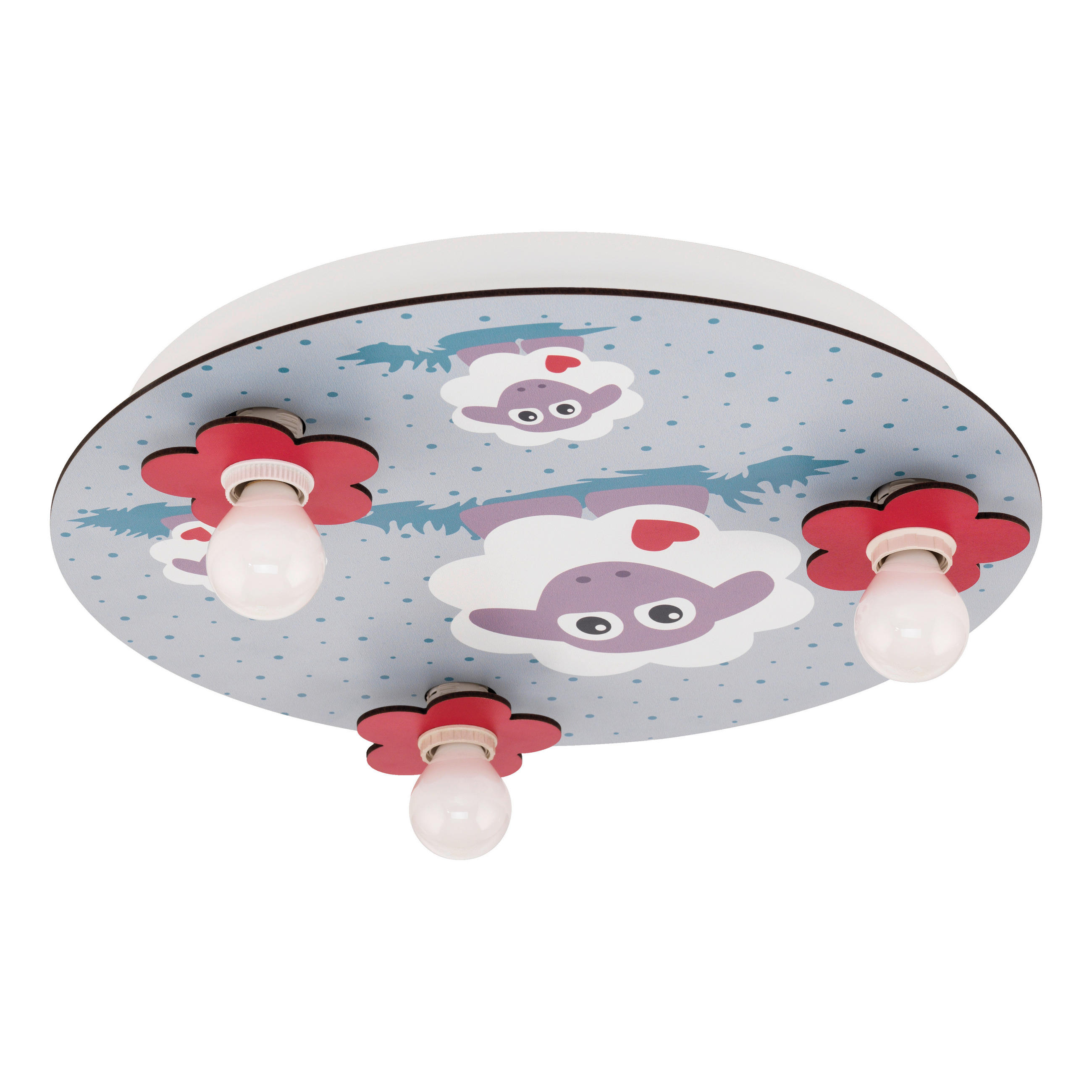 OTROŠKA STROPNA SVETILKA  Lalelu ////E14 - bela/večbarvno, Design, kovina/les (40/7,5cm)