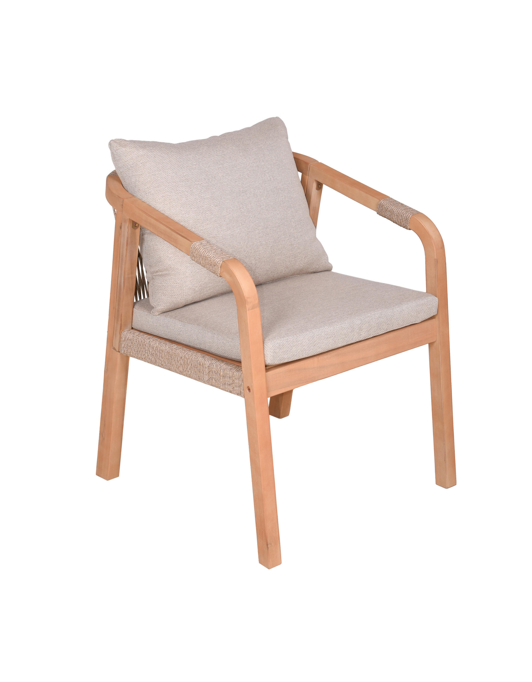 ZAHRADNÍ KŘESLO, dřevo, textil - světle hnědá, Basics, dřevo/textil (59/75/63,5cm) - Gardenson