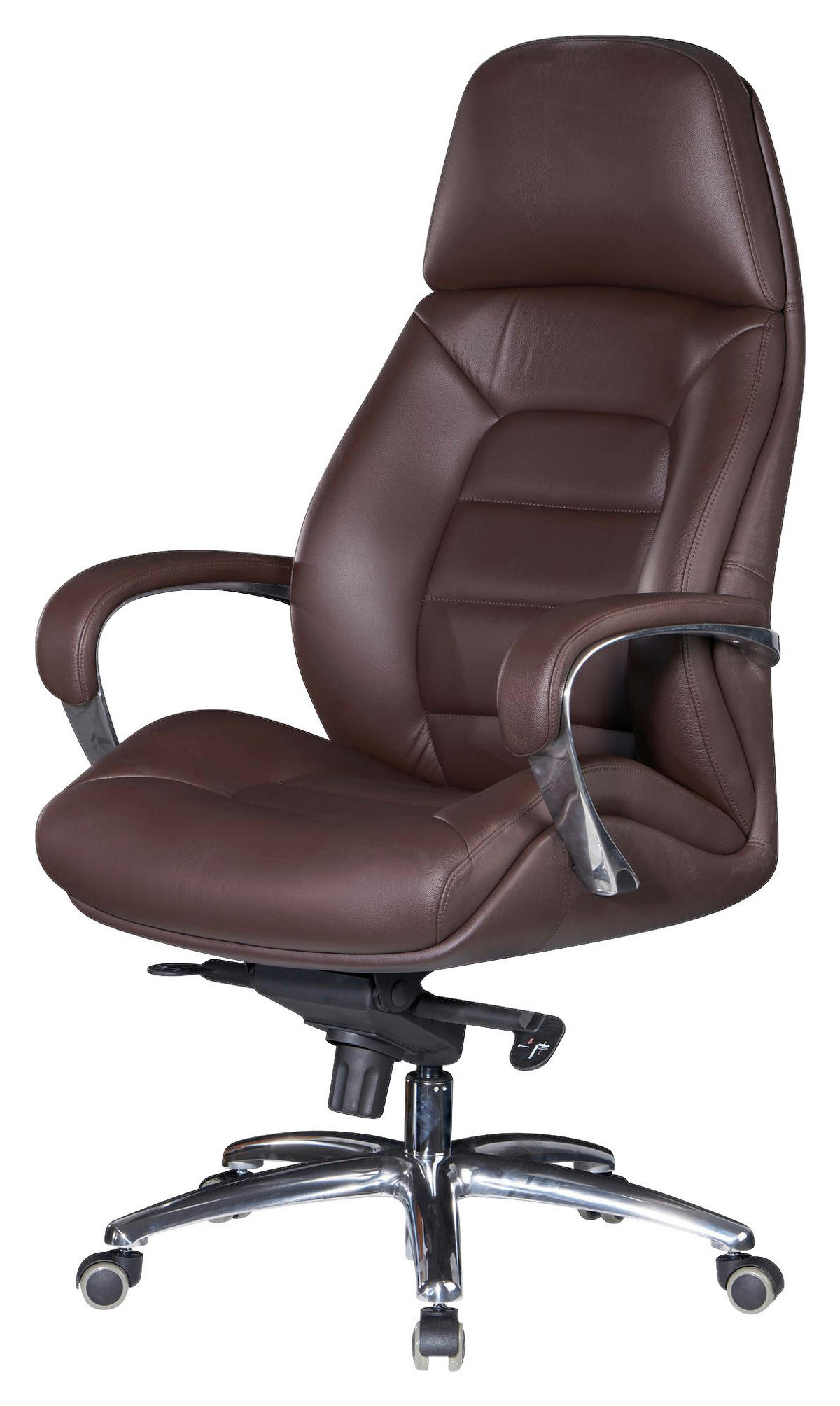 CHEFSESSEL  in Dunkelbraun  - Dunkelbraun/Alufarben, MODERN, Leder/Kunststoff (67/140/67cm) - MID.YOU