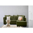 ECKSOFA  in Chenille Olivgrün  - Schwarz/Olivgrün, KONVENTIONELL, Kunststoff/Textil (233/193cm) - Carryhome