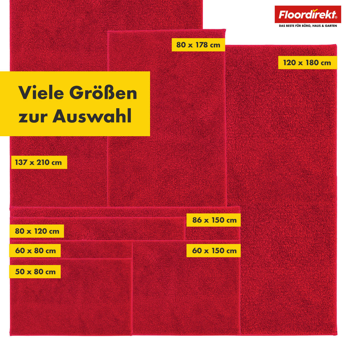 BADEMATTE Nasa Rot 60/150 cm  - Rot, Basics, Kunststoff/Textil (60/150cm) - Floordirekt