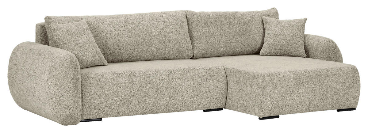 ECKSOFA Mintgrün Flachgewebe Zierkissen, Rückenkissen, Bettkasten, Schlaffunktion, Rücken echt, Liegefläche im Originalstoff  - Schwarz/Mintgrün, KONVENTIONELL, Kunststoff/Textil (145/285cm) - Carryhome