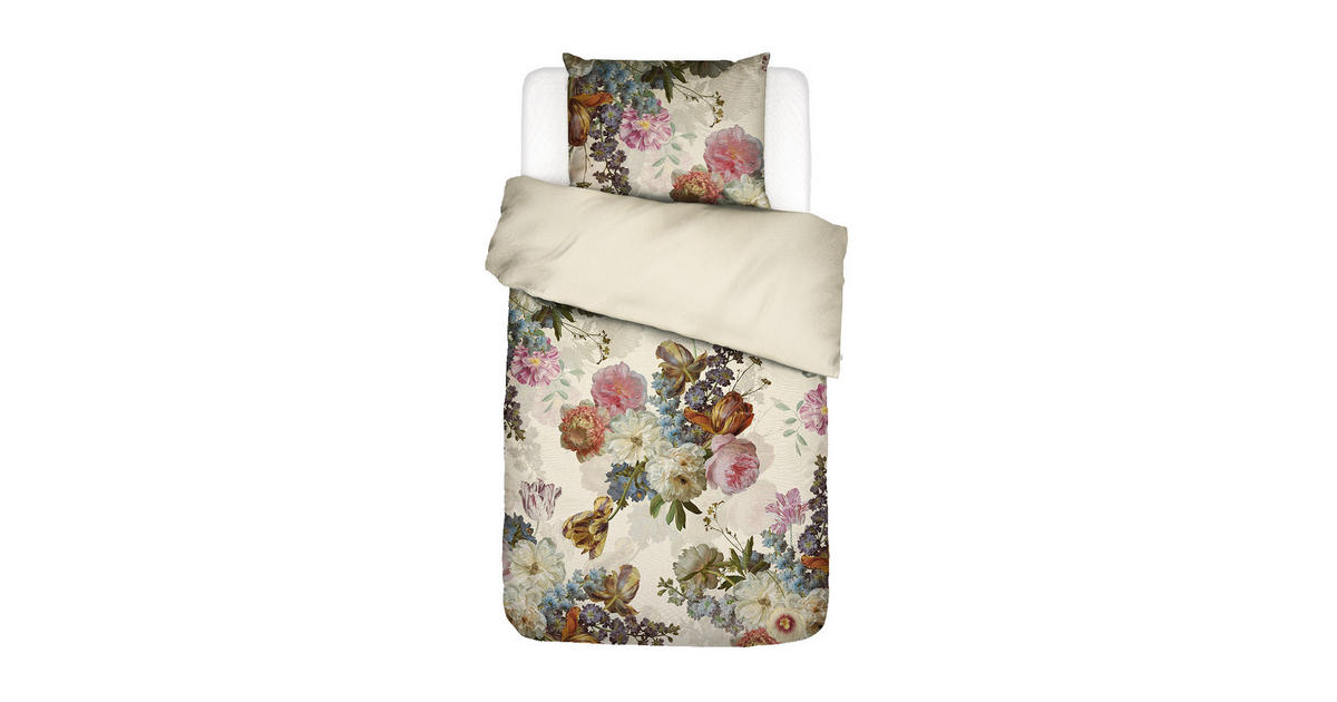 ESSENZA Satin-Bettwäsche 155x220 cm Creme Blume