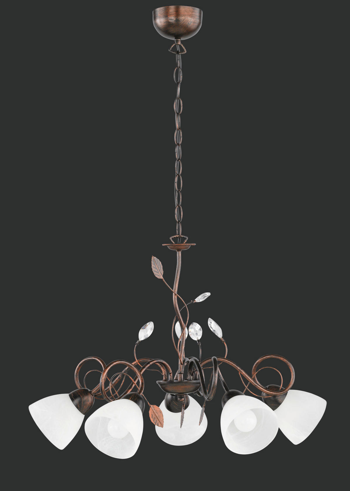 TAKKRONA TRADITIO 70/150 cm  - vit/brun, Klassisk, metall/glas (70/150cm) - Trio Leuchten