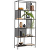REGAL Schwarz, Eichefarben  - Eichefarben/Schwarz, Trend, Holzwerkstoff/Metall (76/180/33cm) - Xora