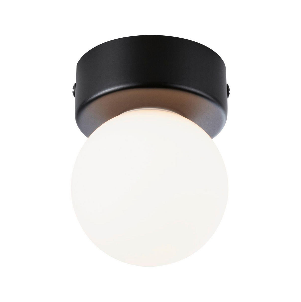 BADEZIMMER-DECKENLEUCHTE Gove 8,0/10,6 cm   - Schwarz/Weiß, Basics, Glas/Metall (8,0/10,6cm) - Paulmann