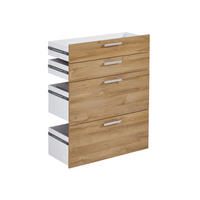 SCHUBLADENSET - Chromfarben/Alteiche, MODERN, Holzwerkstoff/Kunststoff (84,0/106,0/34,5cm) - Carryhome