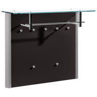 GARDEROBENPANEEL 96/78/33 cm  - Schwarz/Alufarben, Design, Glas/Holzwerkstoff (96/78/33cm) - Moderano
