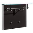 GARDEROBENPANEEL  in 96/78/33 cm  - Schwarz/Alufarben, Design, Glas/Holzwerkstoff (96/78/33cm) - Moderano