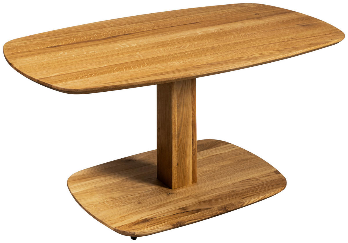 COUCHTISCH Eiche Hartholz 110/65/48-67 cm organisch Eichefarben  - Eichefarben, Design, Holz/Kunststoff (110/65/48-67cm) - Linea Natura