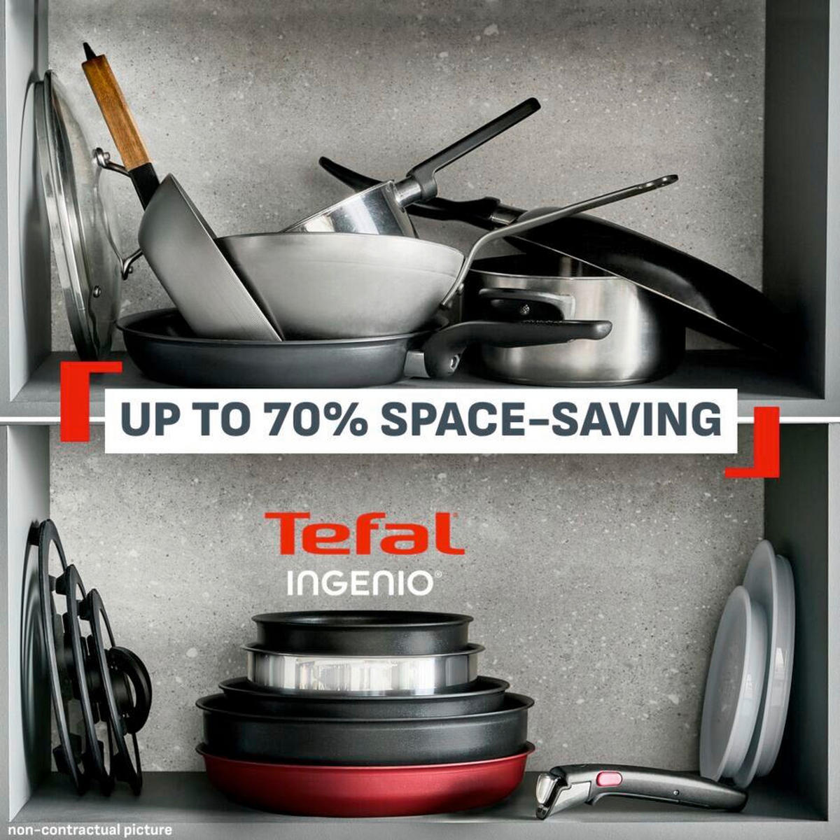 SET LONACA ZA KUHANJE 8/1  Excellence plus Ingenio  - crna, Basics, metal - Tefal