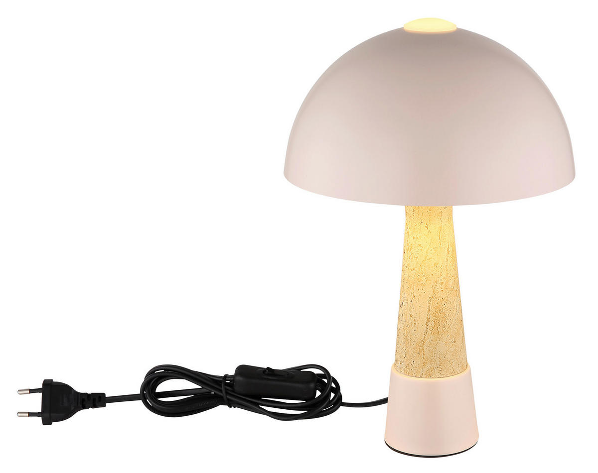 STOLNÍ LAMPA, E27, 25/36,5 cm  - černá/šampaňská, Design, kov/plast (25/36,5cm) - Globo