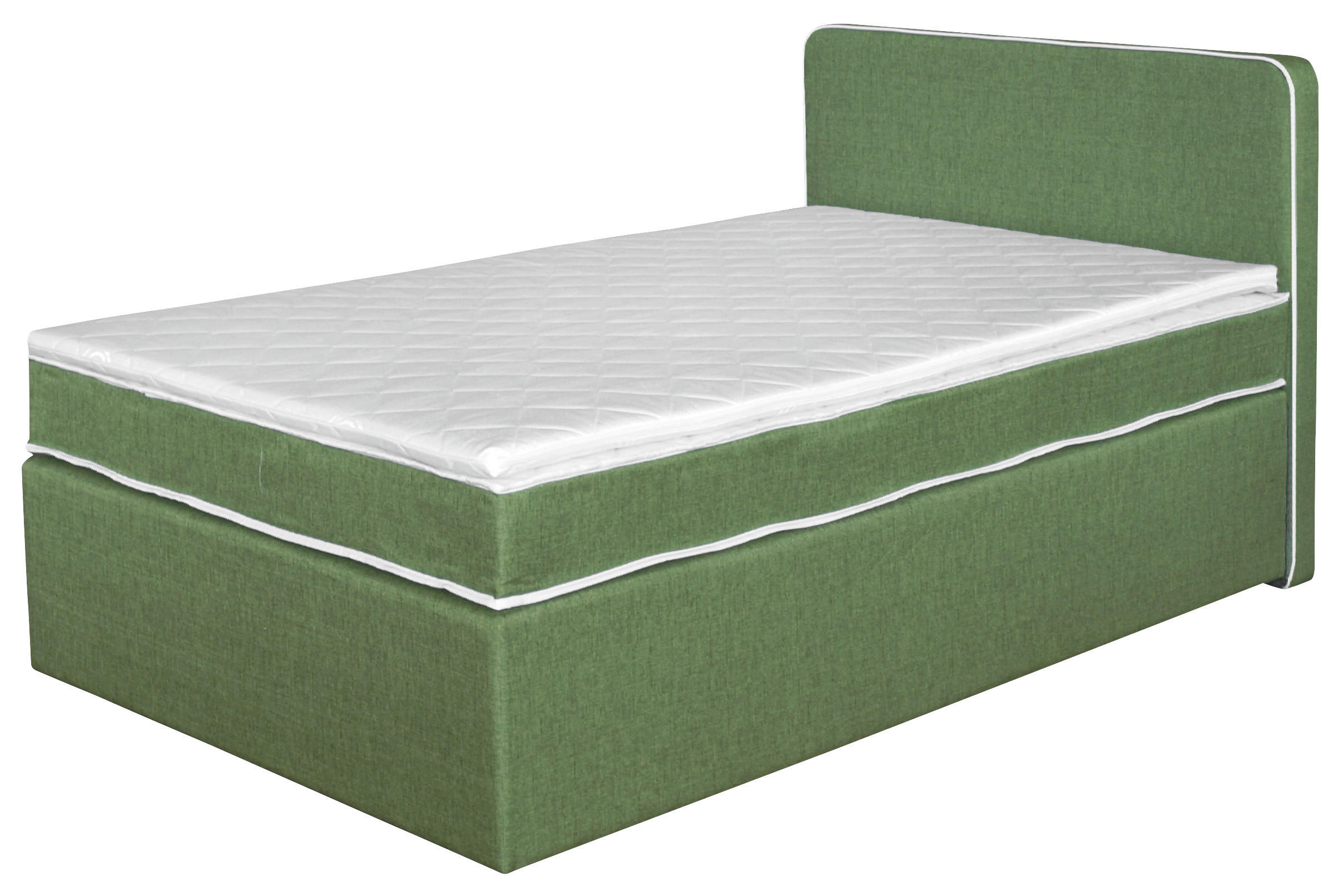 BOXSPRING KREVET 120/200 cm     zelena  - zelena/smeđa, Design, drvni materijal/tekstil (120/200cm) - Boxxx