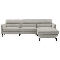 ECKSOFA  in Chenille Hellgrau  299/187 cm  - Hellgrau/Schwarz, Design, Textil/Metall (299/187cm) - Schöner Wohnen