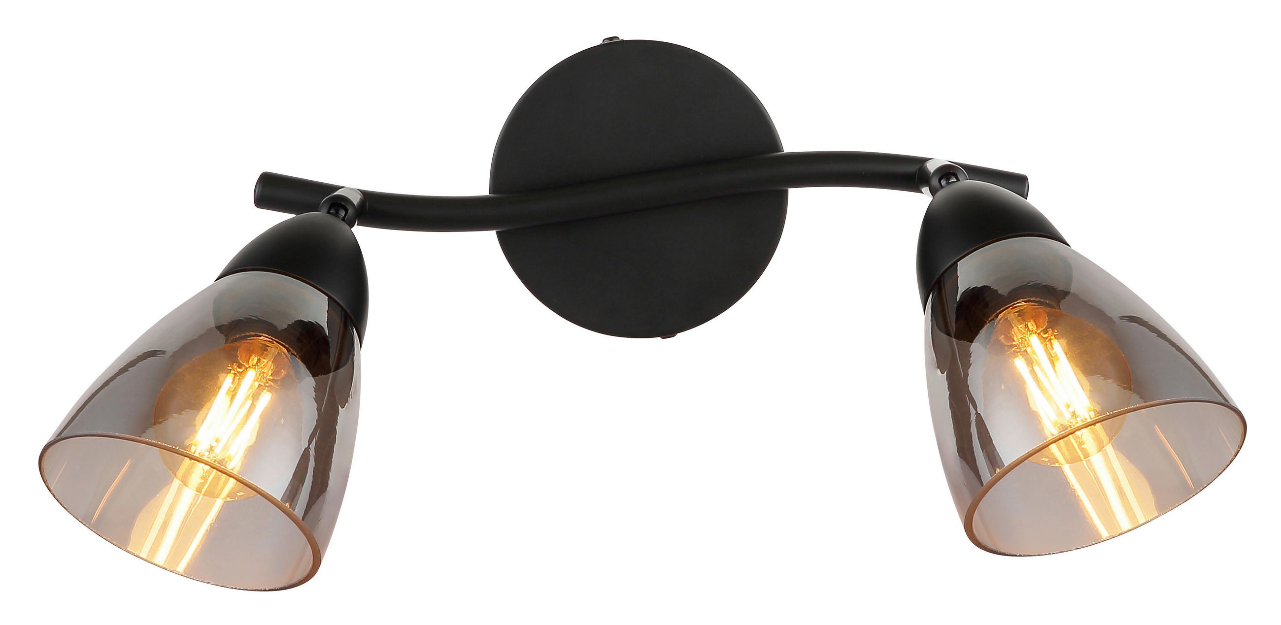 STRAHLER Paula 25/10/21 cm  - Schwarz/Grau, Design, Glas/Metall (25/10/21cm) - Globo
