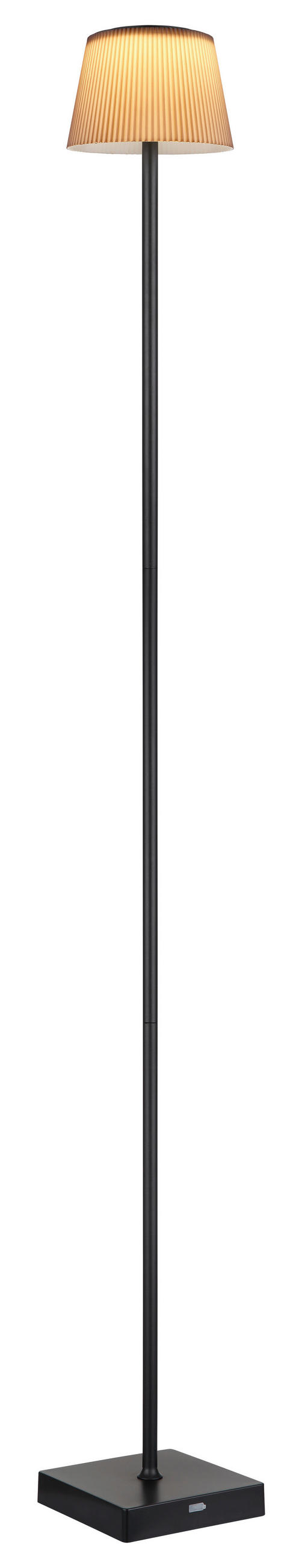 AKKU-STEHLEUCHTE - Schwarz/Braun, Design, Kunststoff/Metall (14/14/120cm) - Globo