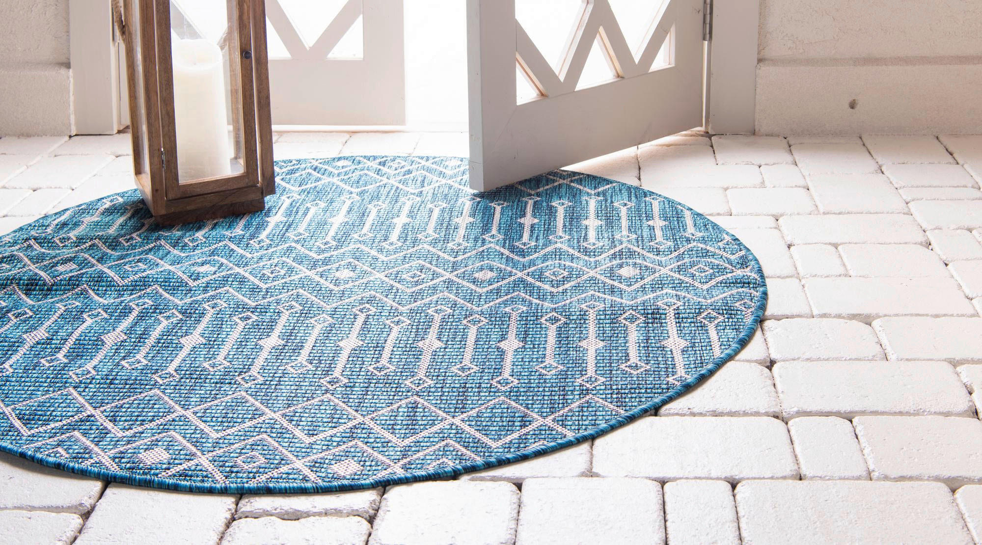 WEBTEPPICH Blau, Grün - Blau/Grün, Basics, Textil (120cm)