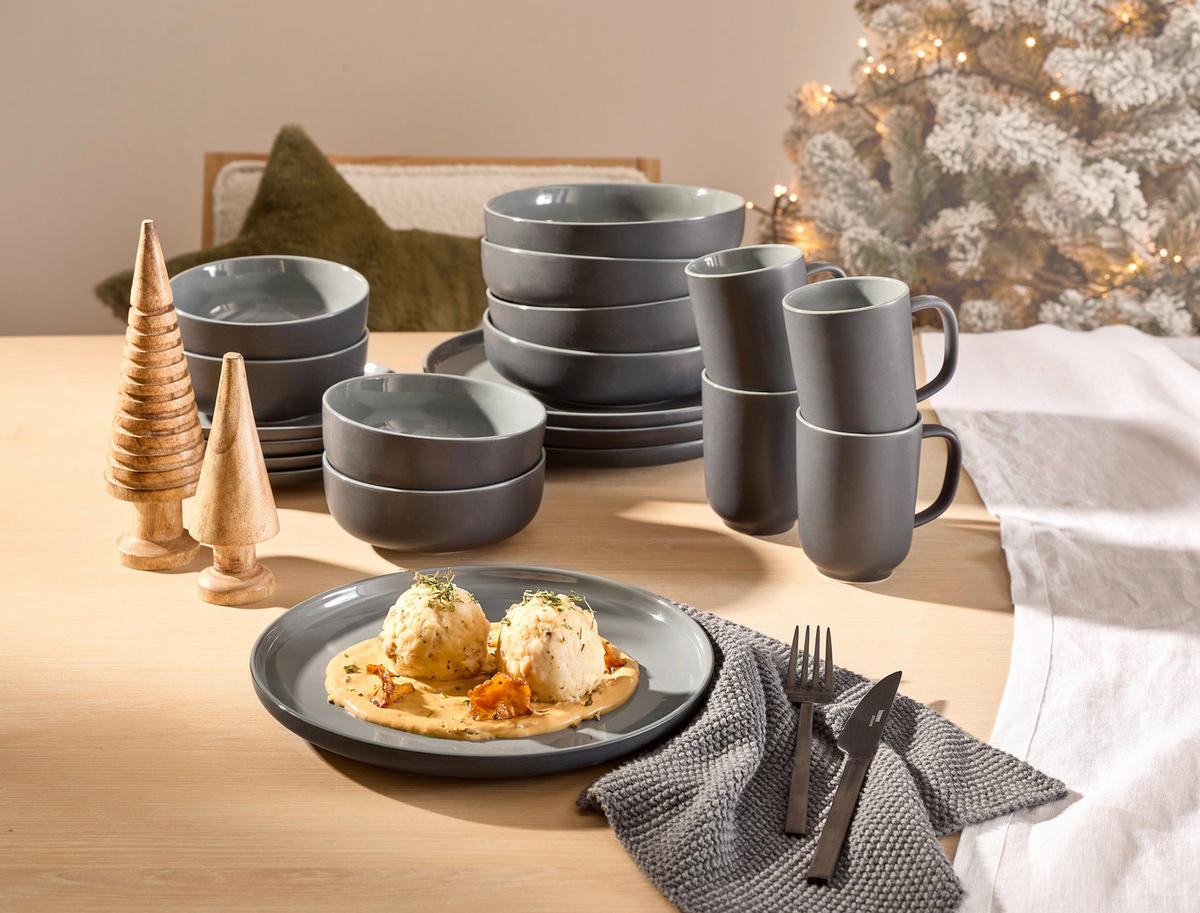 KOMBINOVANÁ SOUPRAVA, 20dílné, porcelán - černá, Basics, keramika - Ritzenhoff Breker