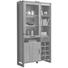VITRINE in Dunkelgrau, Kieferfarben - Dunkelgrau/Schwarz, Trend, Glas/Holzwerkstoff (104,8/204,6/43cm) - Carryhome VITRINE in Dunkelgrau, Kieferfarben - Dunkelgrau/Schwarz, Trend, Glas/Holzwerkstoff (104,8/204,6/43cm) - Carryhome