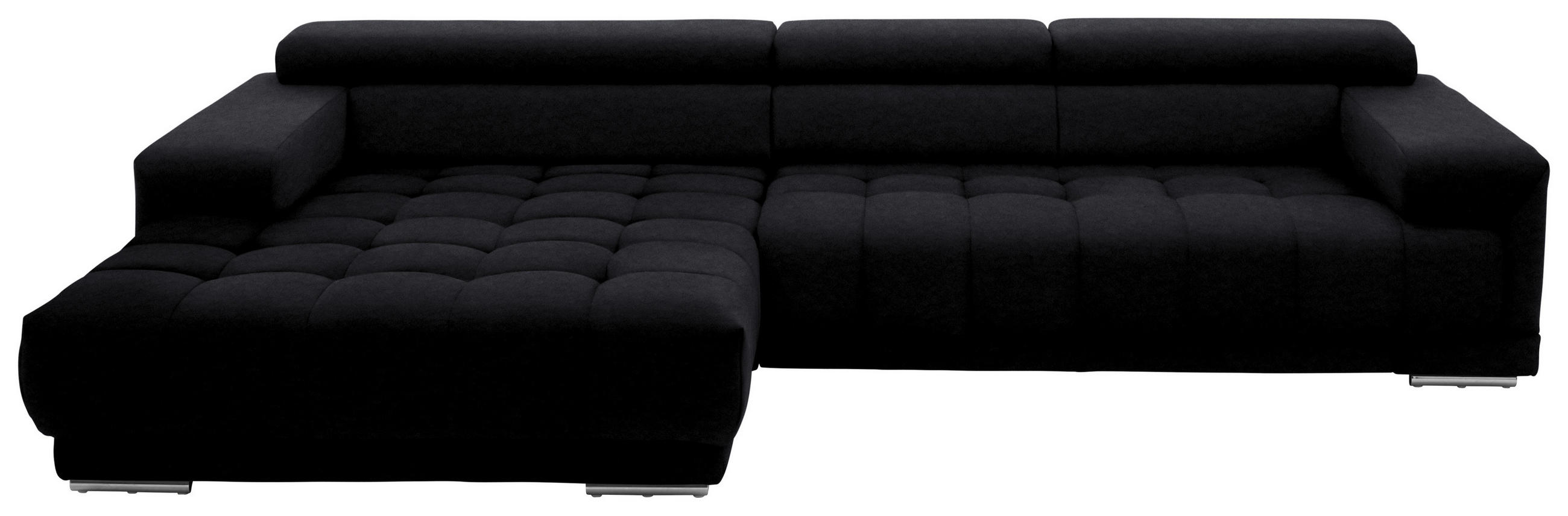 ECKSOFA Mikrofaser Anthrazit  - Anthrazit/Silberfarben, Design, Textil/Metall (190/335cm) - Beldomo Speed