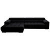 ECKSOFA Mikrofaser Anthrazit  - Anthrazit/Silberfarben, Design, Textil/Metall (190/335cm) - Beldomo Speed