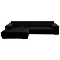 ECKSOFA Mikrofaser Anthrazit  - Anthrazit/Silberfarben, Design, Textil/Metall (190/335cm) - Beldomo Speed