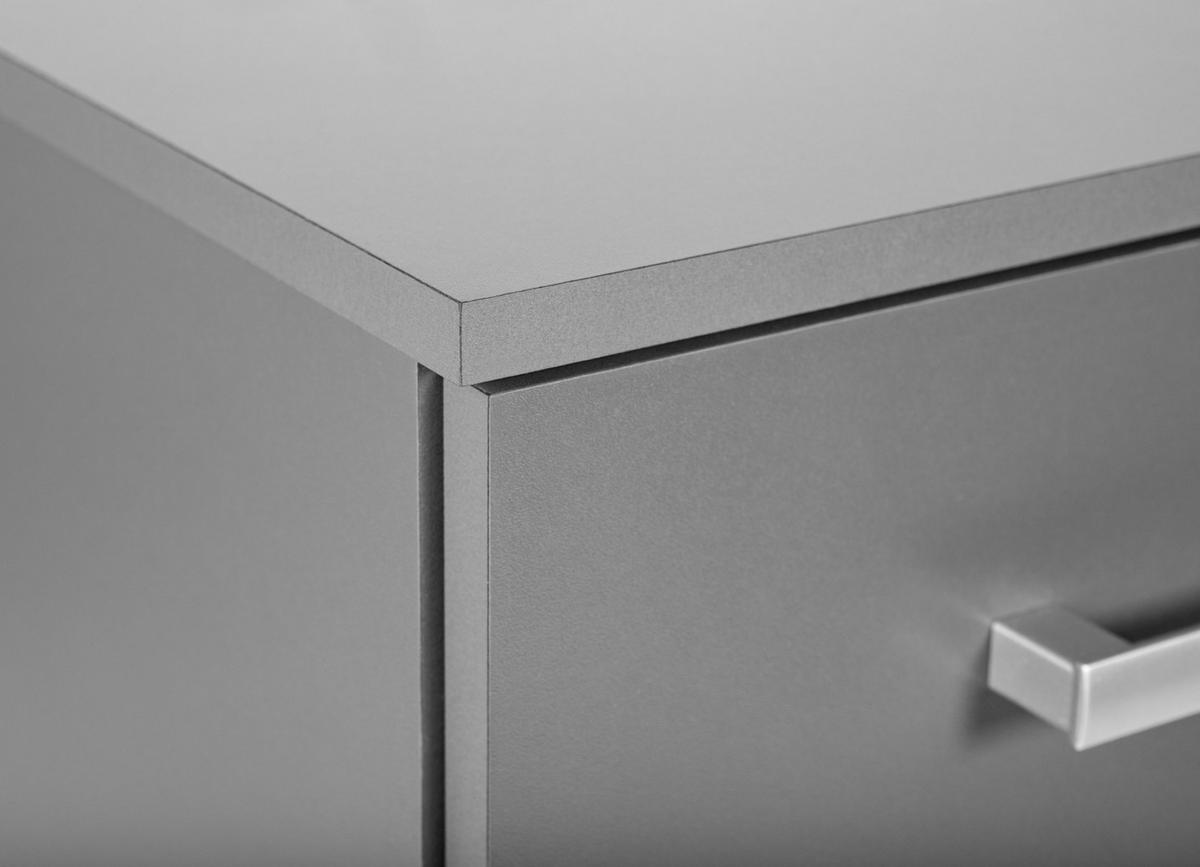 KOMMODE  in  - Silberfarben/Graphitfarben, Basics, Holzwerkstoff/Metall (41,2/40/91,50cm) - MID.YOU