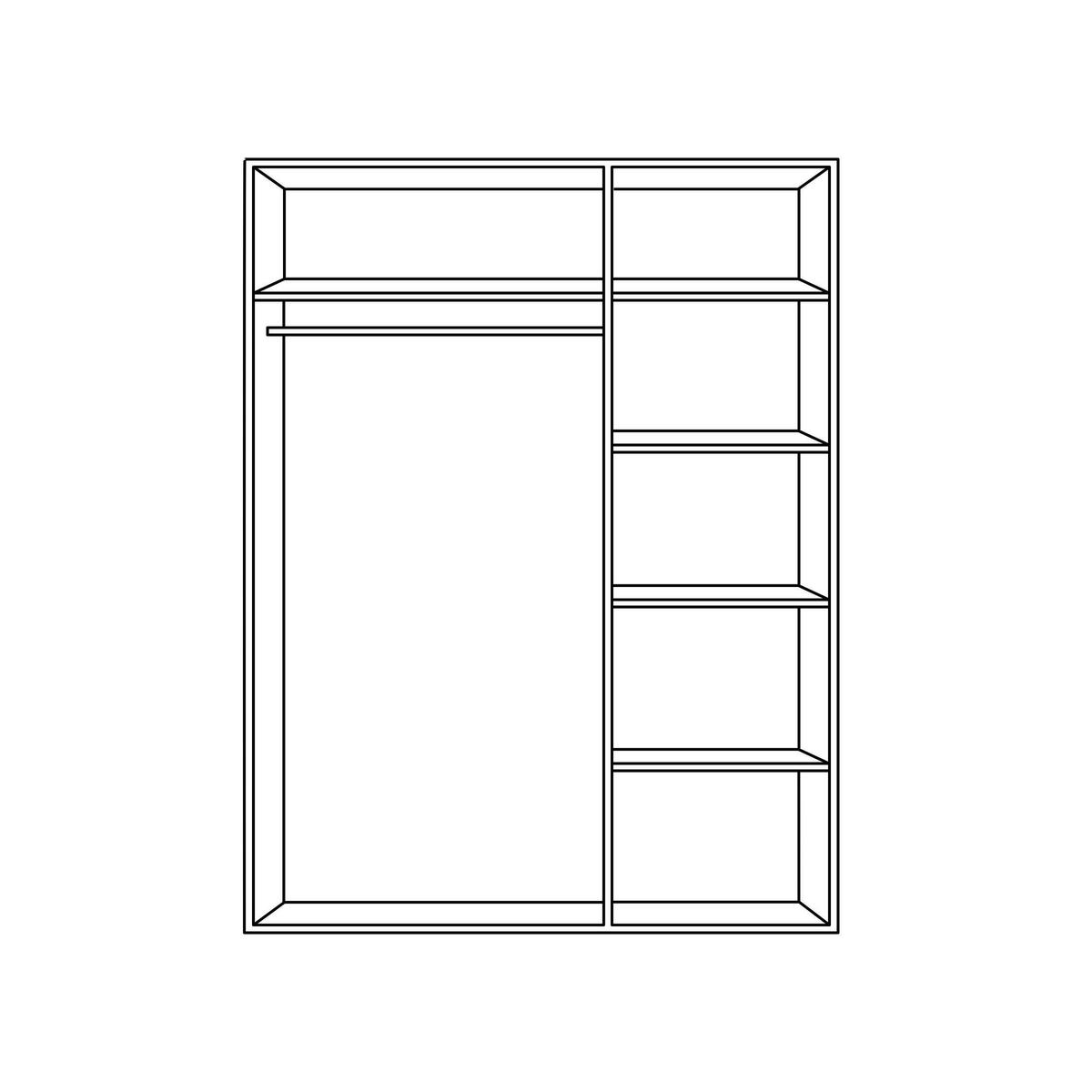 BEGEHBARER ECKSCHRANK in  - Weiss/Schwarz, Basics, Holzwerkstoff/Metall (135,2/197/97cm) - Boxxx