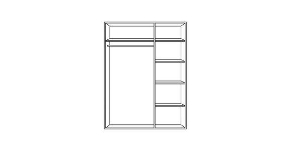 BEGEHBARER ECKSCHRANK 135,2/197/97 cm - Eichefarben/Schwarz, KONVENTIONELL, Holzwerkstoff/Metall (135,2/197/97cm) - Carryhome