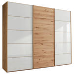 SCHWEBETÜRENSCHRANK  in Weiß, Eiche Bianco  - Eiche Bianco/Weiß, Natur, Glas/Holz (300/217/67cm) - Linea Natura
