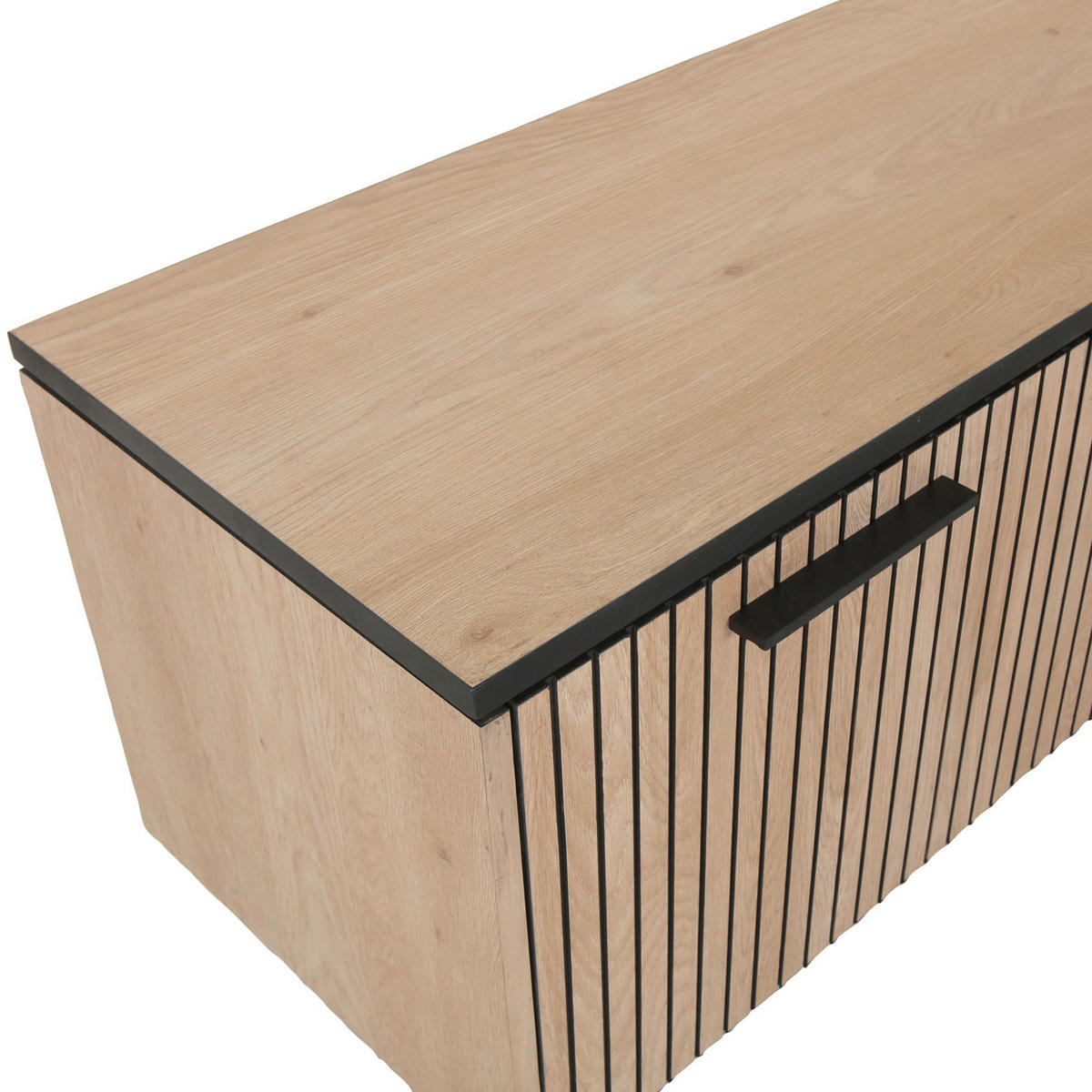 LOWBOARD  in 180/40/43 cm  - Eichefarben/Schwarz, Trend, Holzwerkstoff/Metall (180/40/43cm) - Carryhome