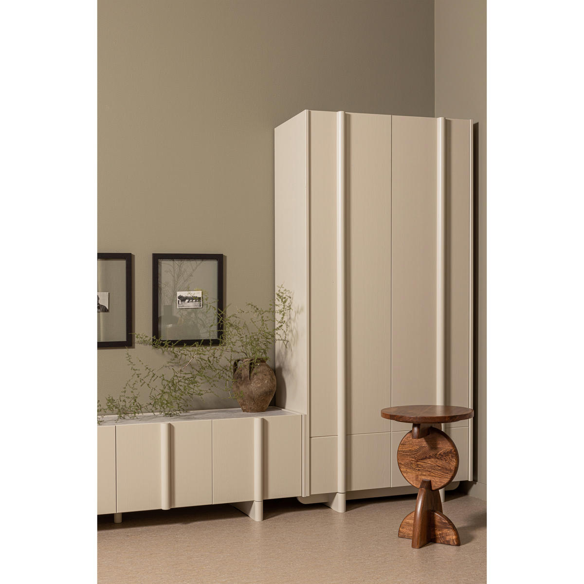 GARDEROBENSCHRANK Basu  in 101/210/46 cm  - Grauweiß, Design, Holz (101/210/46cm) - Livetastic