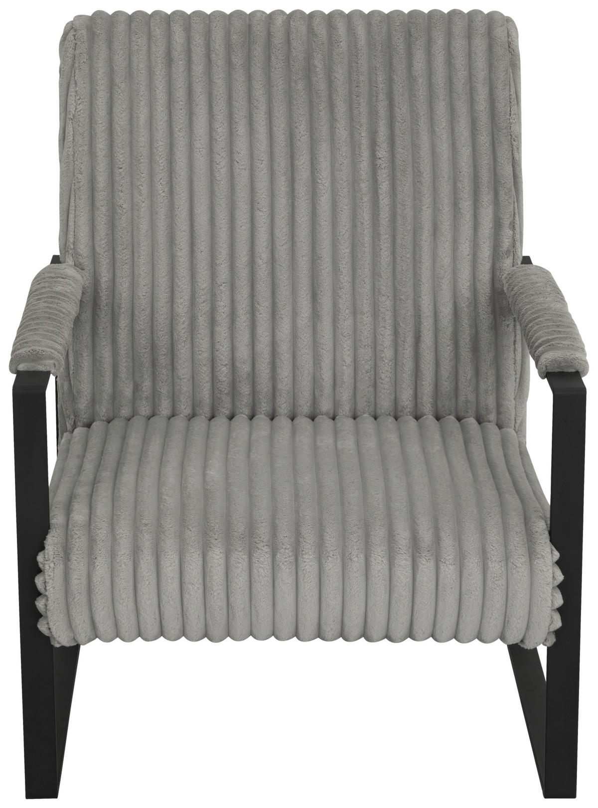 SESSEL Cord Grau    - Schwarz/Grau, MODERN, Textil/Metall (70/87/85cm) - P & B