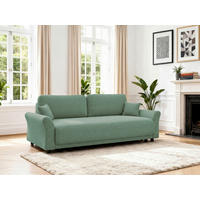 SCHLAFSOFA  in Flachgewebe, Struktur Grün  - Schwarz/Grün, Design, Textil (244/88/100cm) - P & B