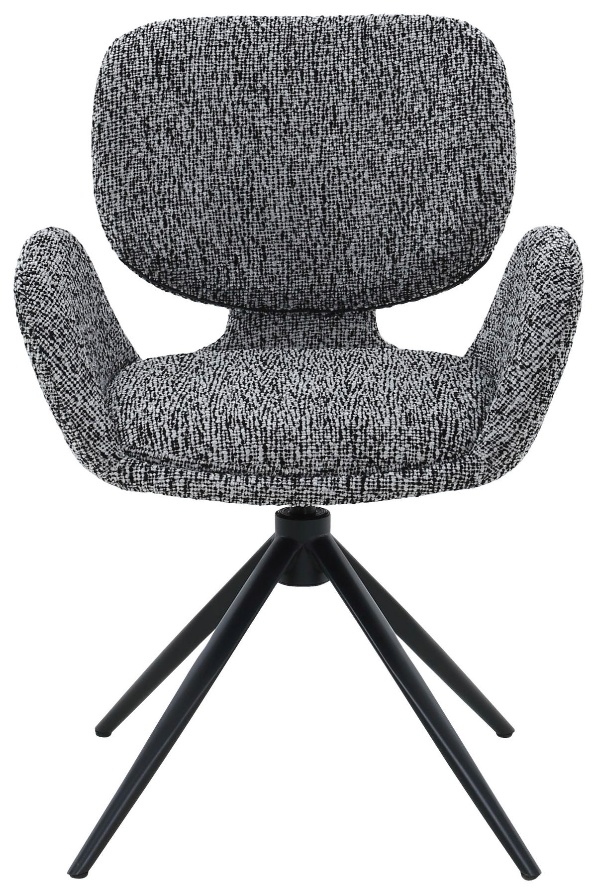 ARMLEHNSTUHL  Sitzfläche 360° drehbar, automatische Rückholfunktion Chenille  - Schwarz, Design, Textil/Metall (58,5/83,5/61,5cm) - Novel