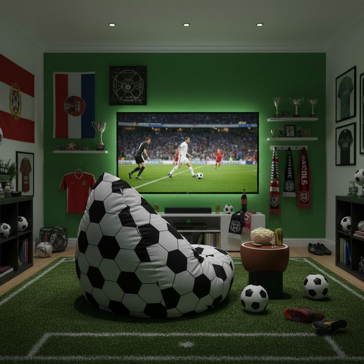 SITZSACK Sitting Point Bean Bag Webstoff Fußball 220 L  - Schwarz/Weiß, Design, Textil (70/60/70cm) - Boxxx