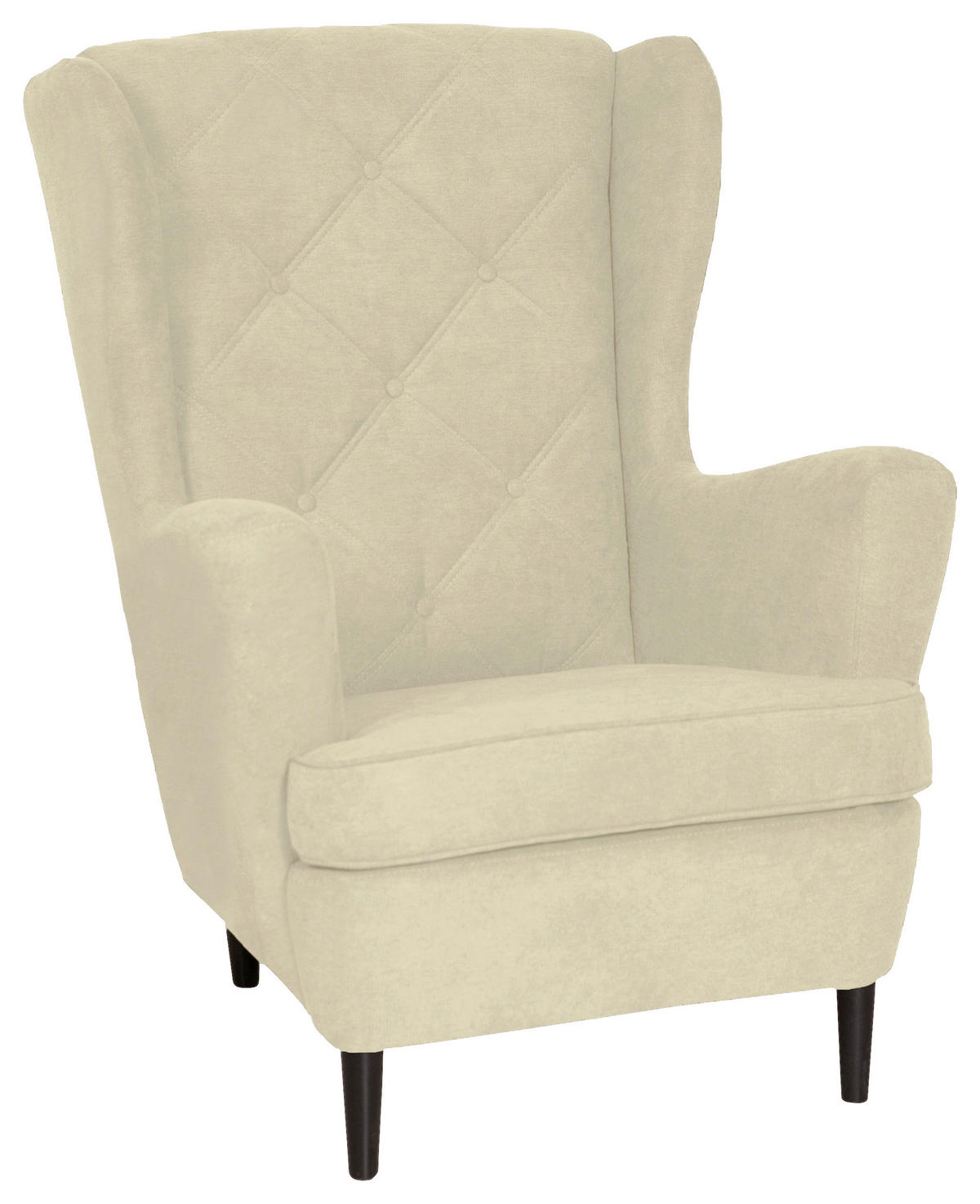 FÜLES FOTEL - bézs/sötétszürke, Basics, textil/fa (78/102/98cm) - Carryhome