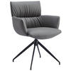 KAROSSZÉK antracit  - fekete/antracit, Design, bőr/fém (64/86/63cm) - Dieter Knoll