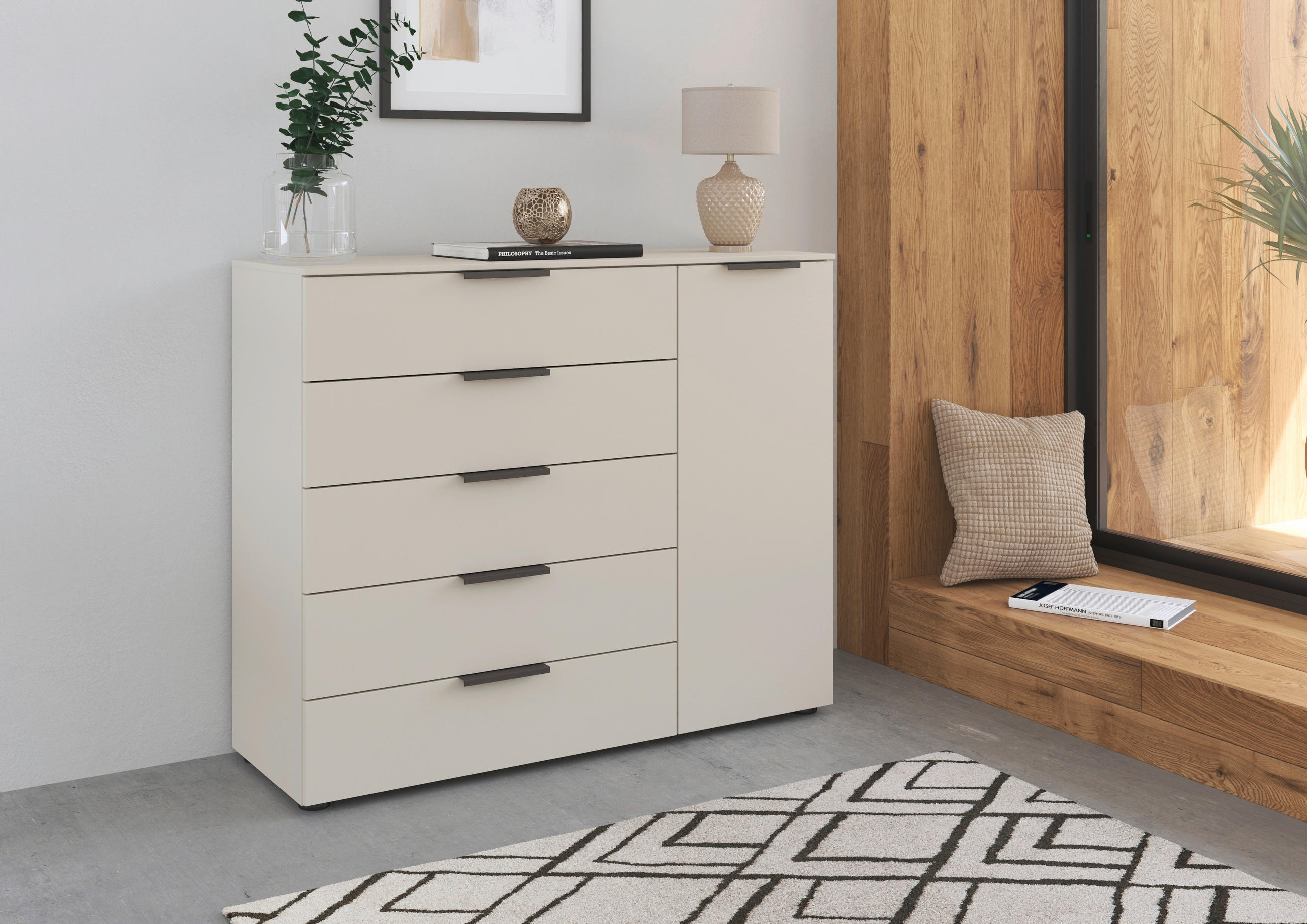 KOMMODE  in 120/100/42 cm  - Champagner/Graphitfarben, MODERN, Holzwerkstoff/Kunststoff (120/100/42cm) - Rauch Möbel
