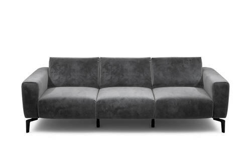 3-SITZER-SOFA in Samt Anthrazit  - Anthrazit/Schwarz, Design, Textil/Metall (250/86/86-94cm) - SENSOO