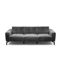3-SITZER-SOFA in Samt Anthrazit  - Anthrazit/Schwarz, Design, Textil/Metall (250/86/86-94cm) - SENSOO