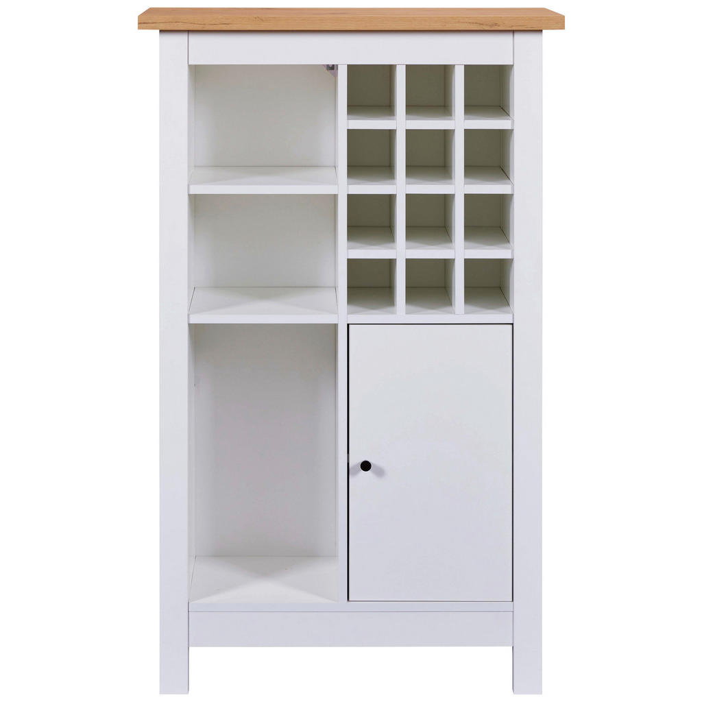 Weinschrank Julina Weiß, Eiche Dekor B: 77cm