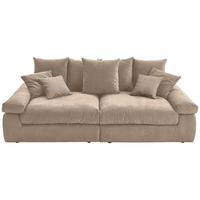 BIGSOFA Feincord Taupe  - Taupe/Schwarz, Design, Kunststoff/Textil (260/90/140cm) - Carryhome